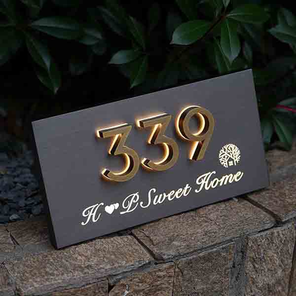 不鏽鋼浮雕雕刻門牌│品牌│標示牌定製